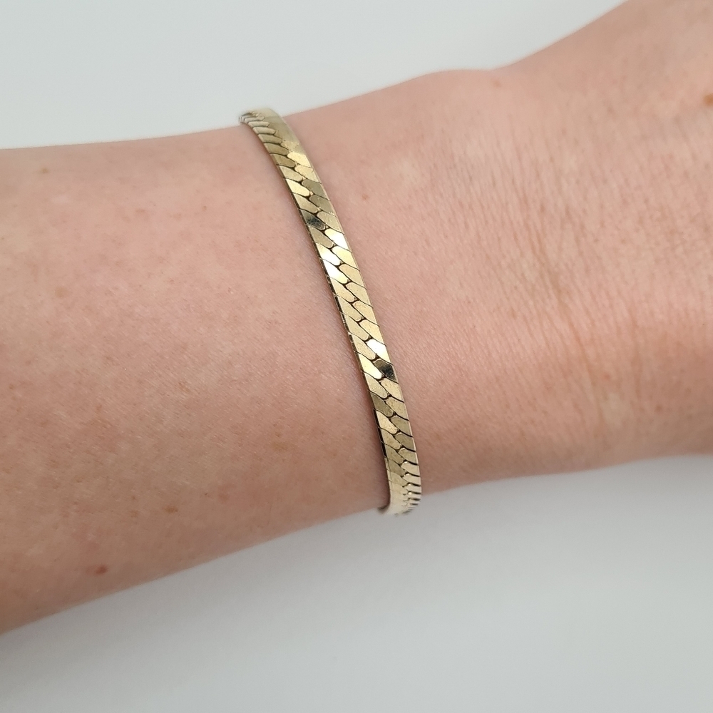 925 Gold Plated Silver Bracelet Italy 7"